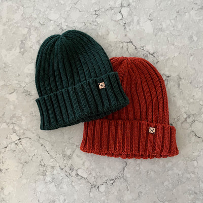 Fall Beanie with Leather Patch